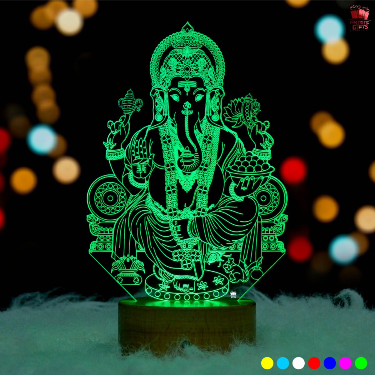 Ganesh ji 3D Illusion LED Lamp