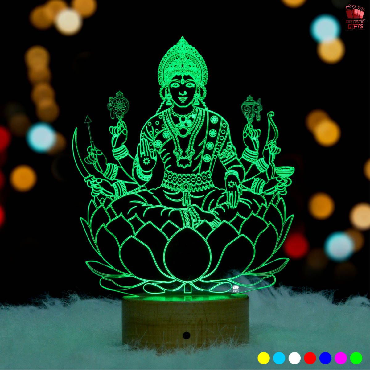 Maa Durga 3D Illusion LED Lamp