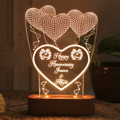 Personalized 3D Illusion Led Lamp Special For Anniversary
