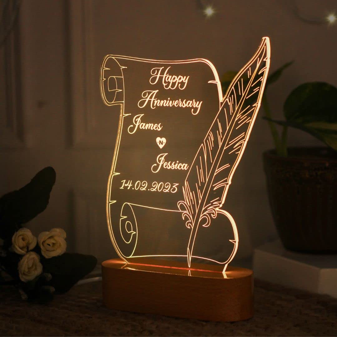Transparent Personalized 3D Illusion LED Lamp for Loved Ones