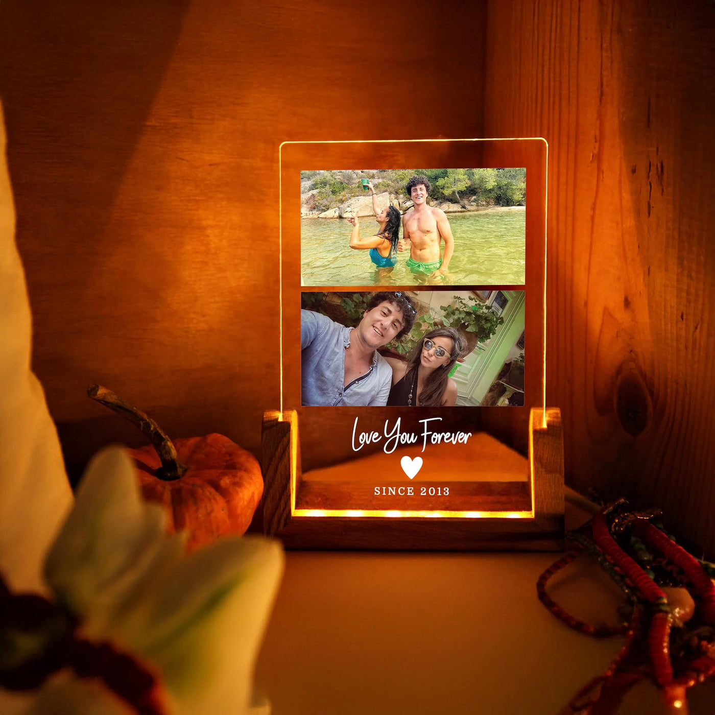 Personalized Photo Night Light, Custom Photo Collage Frame Lamp