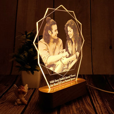 Personalized 3D Illusion Photo Lamp Rakhi Gift for Sister | Photo Frame for Rakshabandhan Gift, Rakhi Hamper, Rakhi Unique Return Gifts for Brother. (Rakhi 1)