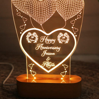 Personalized 3D Illusion Led Lamp Special For Anniversary