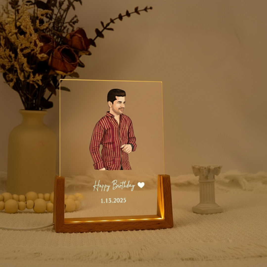 Personalized Ghibli-Inspired LED Portrait Lamp – Birthday Lamp