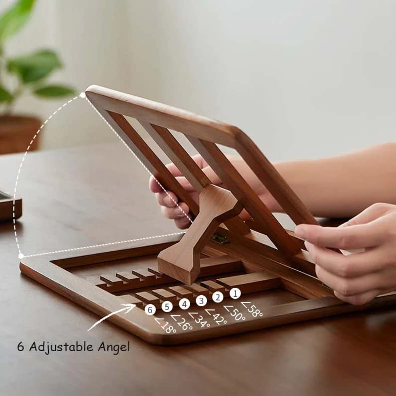 Timber Computer Stand Wooden Laptop Stand for Desk with Adjustable Height, Foldable Riser fo ...