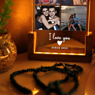 Personalized Photo Night Light, Custom Photo Collage Frame Lamp