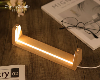 Personalized LED Desk Name Plate With Wooden Base