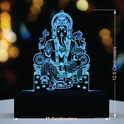 3D illusion Car Dashboard LED Murti of Ganesha