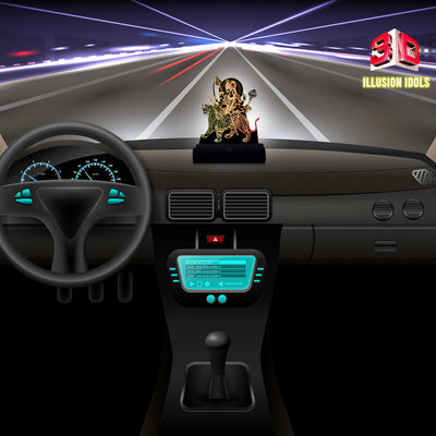 3D illusion Car Dashboard LED Murti of Shera wali ma