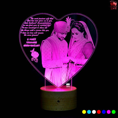 Personalized Remote Controlled Heart Shape Led Lamp for anniversary