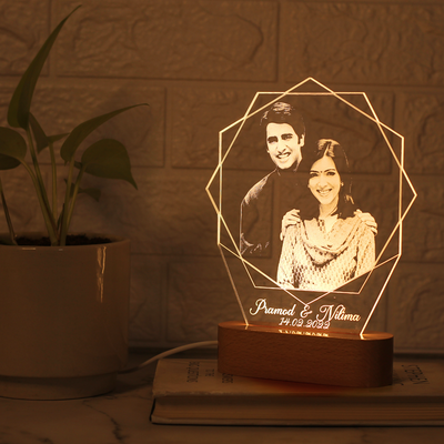 Personalized Hexagon Photo LED Lamp