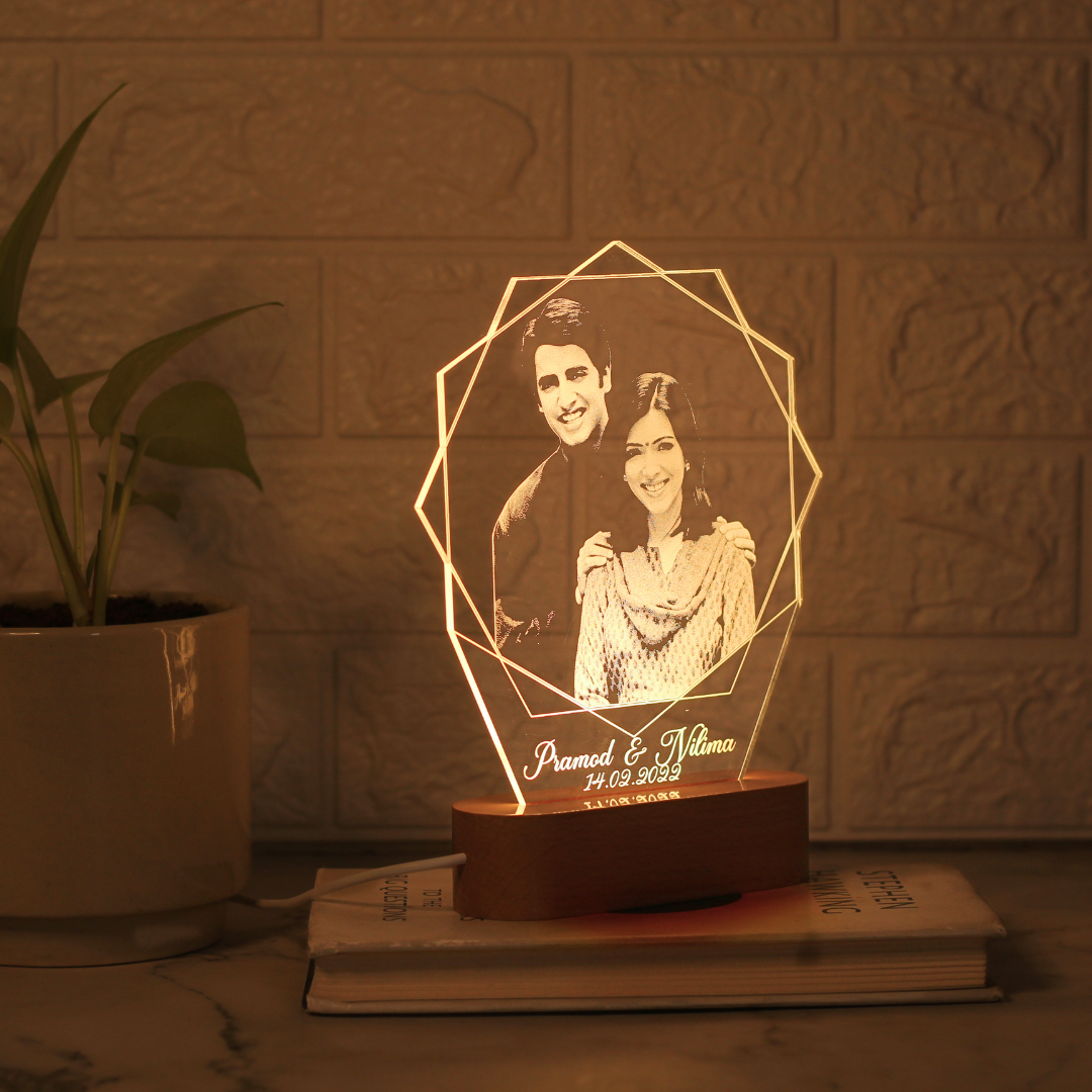 Personalized Hexagon Photo LED Lamp