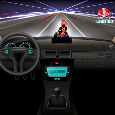 3D illusion Car Dashboard LED Murti of Nandkishor
