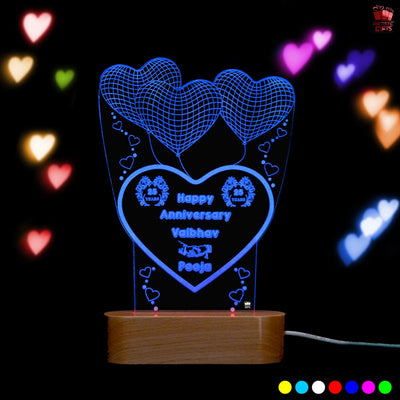 3d illusion LED Lamp with Heart Shape Balloon
