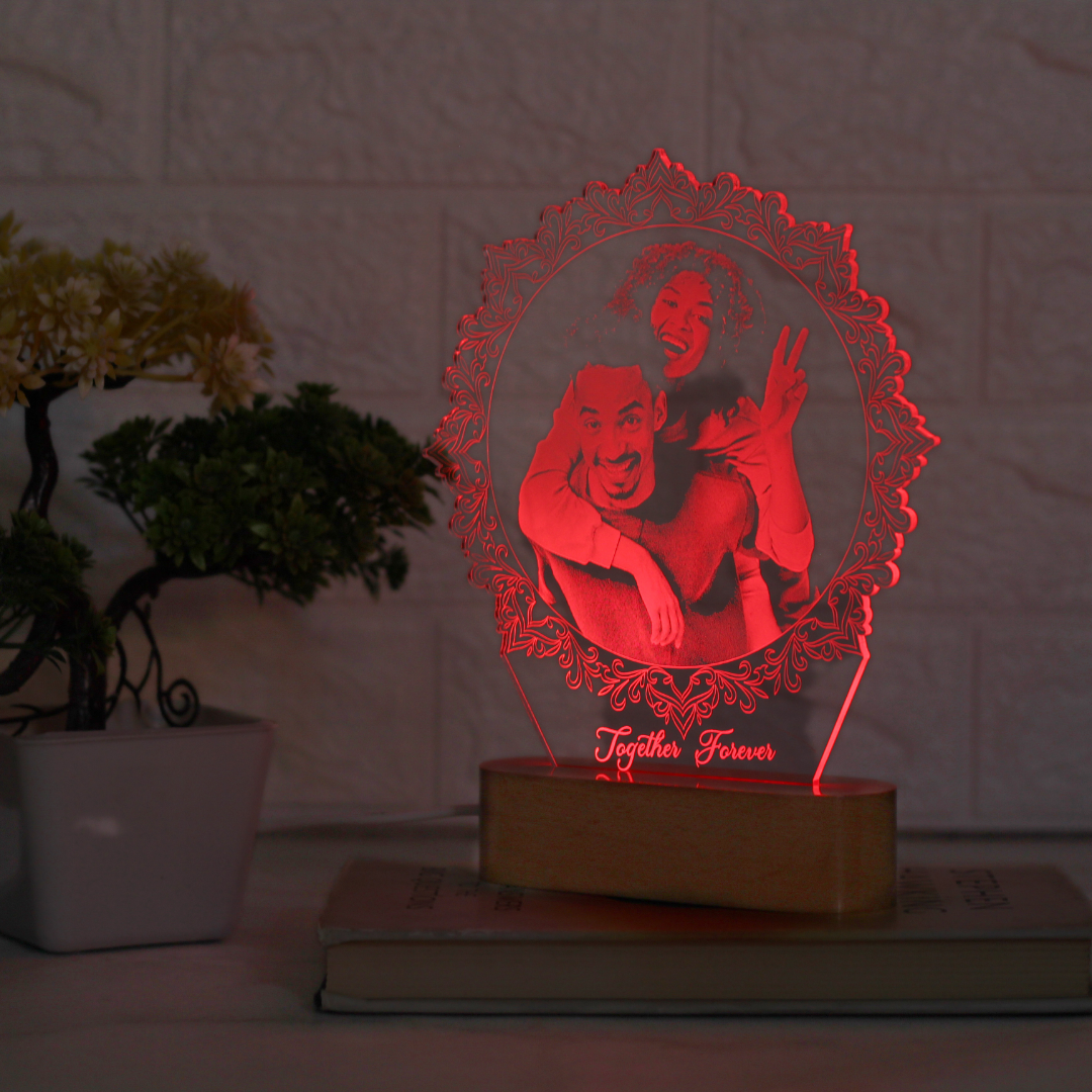 Personalized Photo Lamp Circle Shape – Artistic Gifts