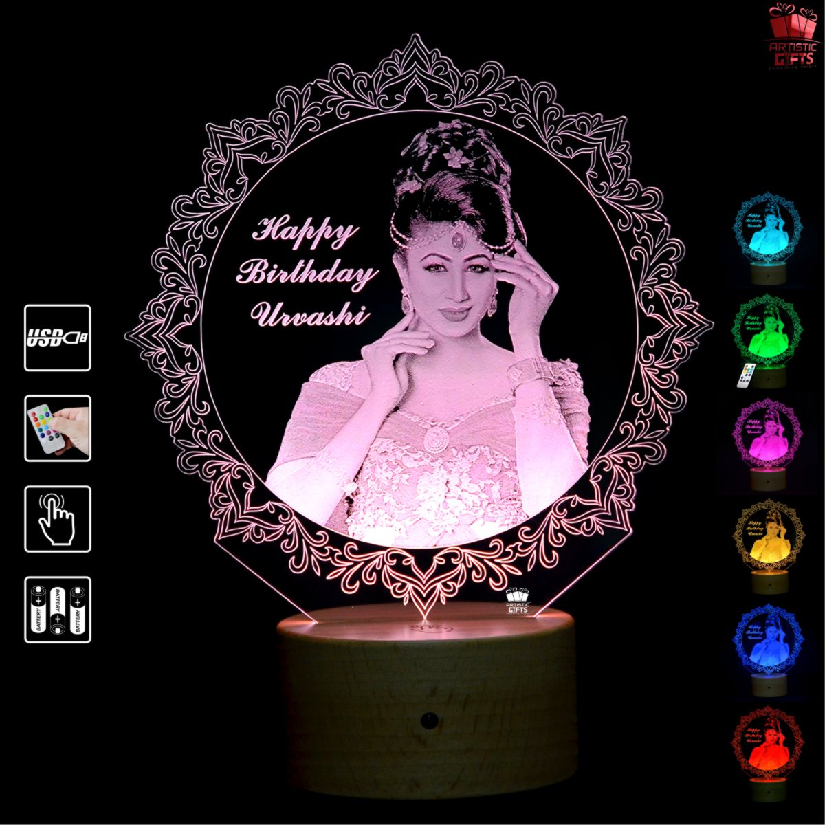 Personalized 3D Illusion LED Lamp for Birthday