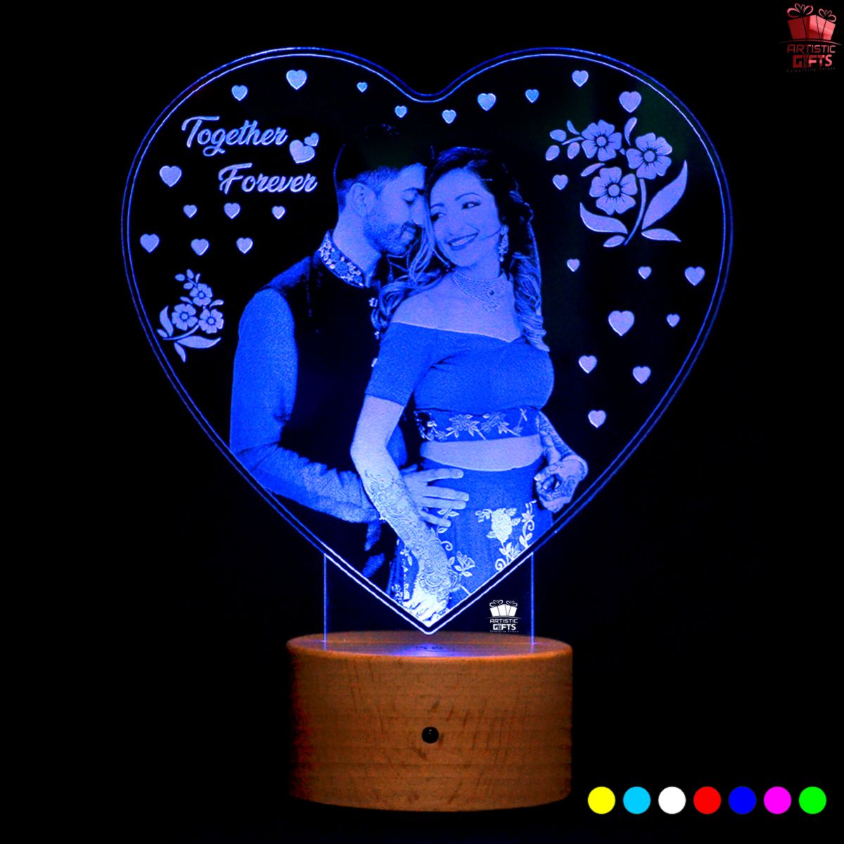 Personalized Cube Rotating Photo Lamp | Best Personalised Anniversary &  Birthday Gift | Customised Wedding Gift