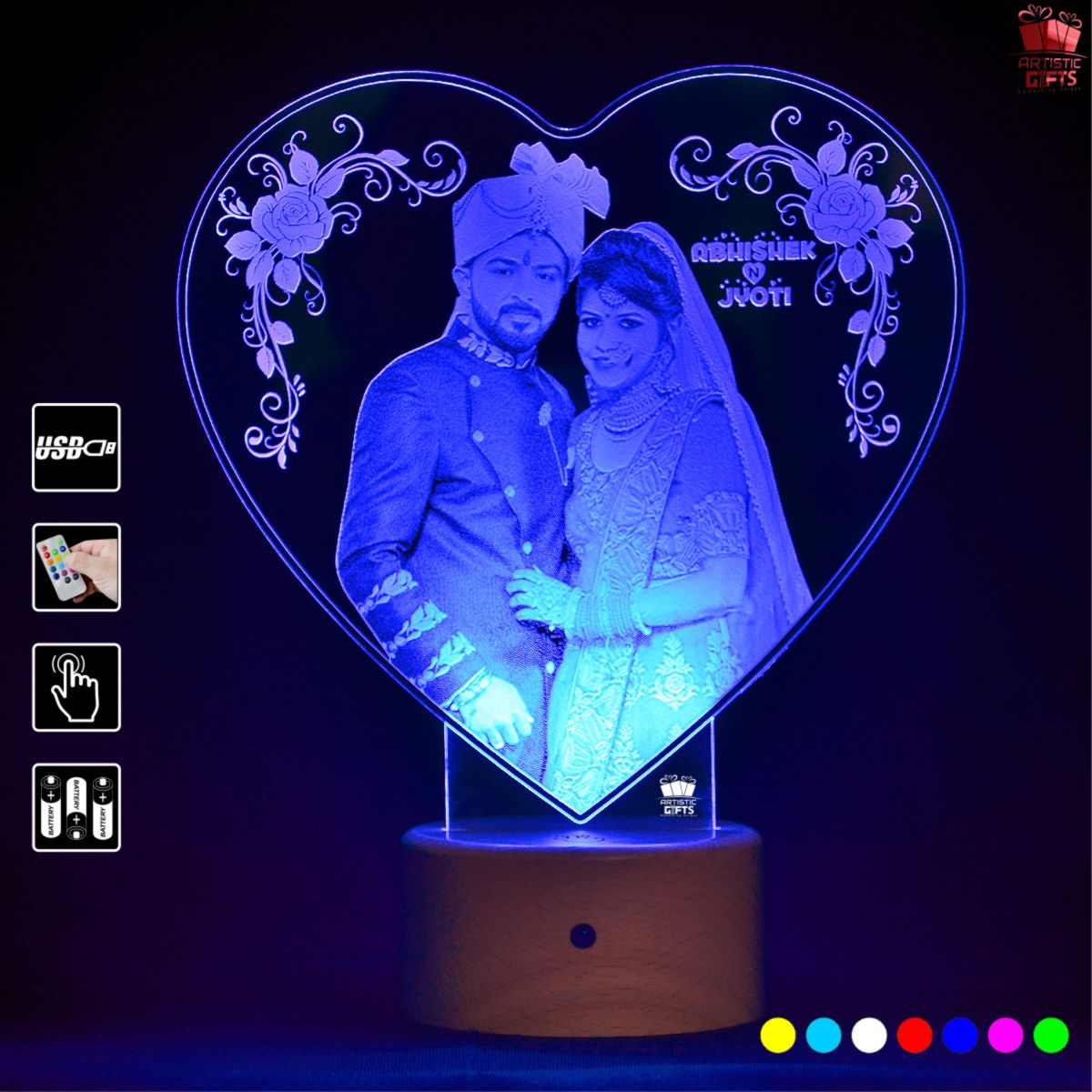 I Love You Personalized LED Lamp: Gift/Send Valentine's Day Gifts Online  J11154031 |IGP.com