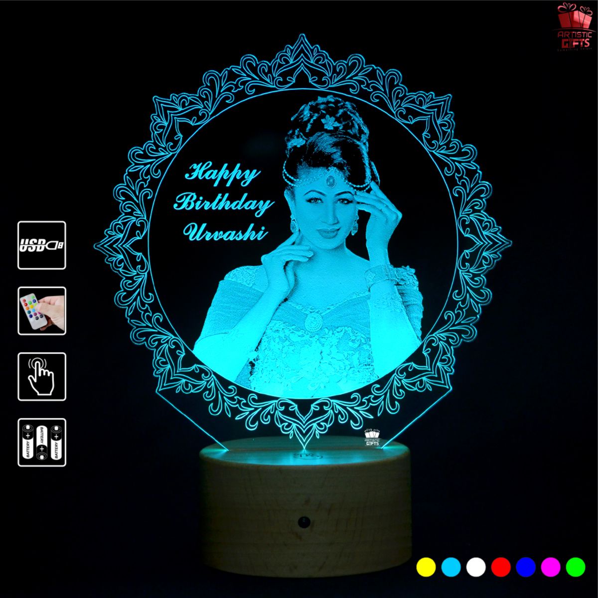 3D Crystal Picture Cube | Photo Engraved in Glass Cube