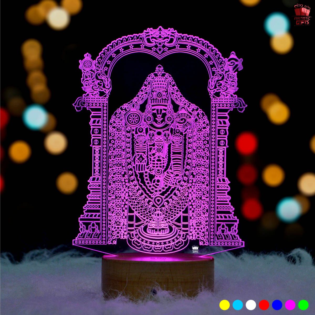 Tirupati Balaji 3D Illusion LED Lamp
