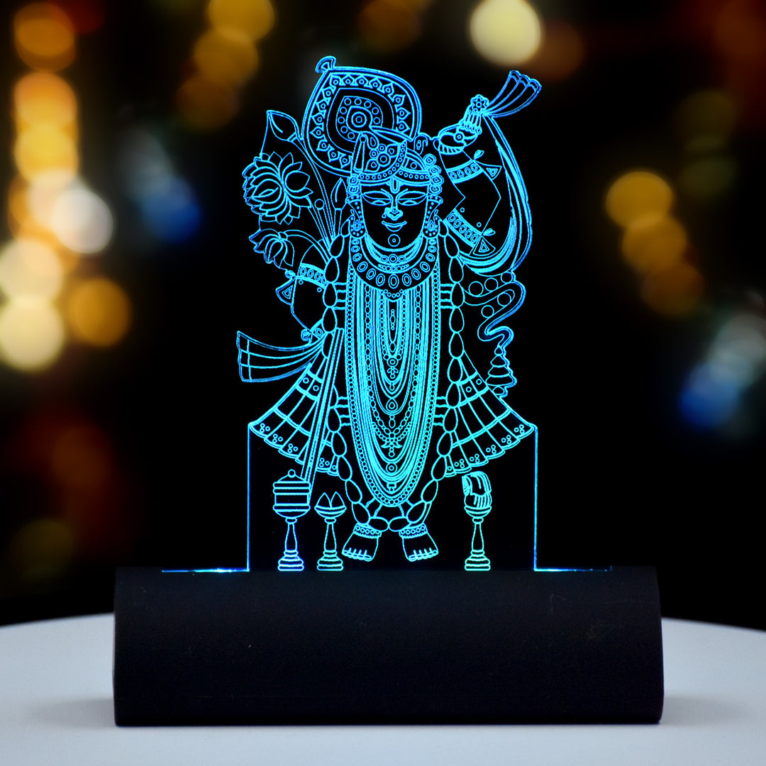 水晶3D内雕「龍鳳呈祥」80mm 685g 木製USB灯座付 6092-1/5 3D illusion LED Shreenathji Murti for Car Dashboard – Artistic Gifts