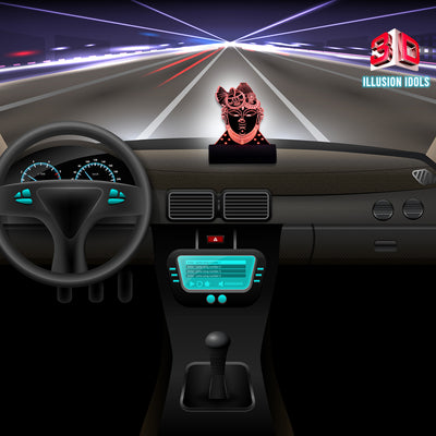 3D illusion Car Dashboard LED Murti of Shreenathji mukharvind