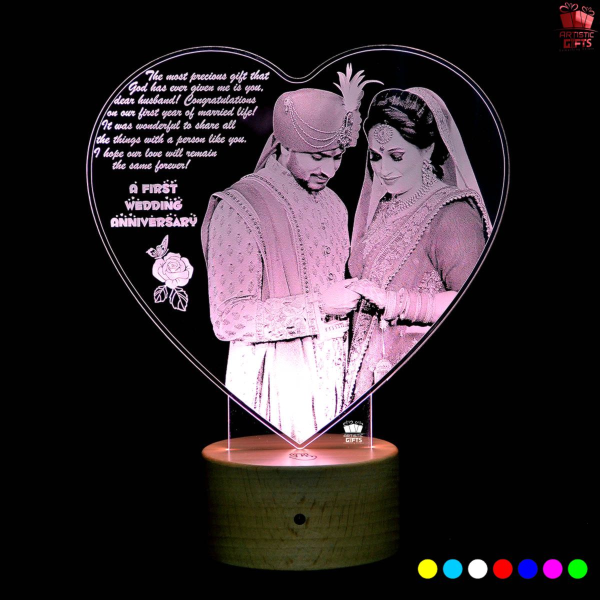 Customized Anniversary Gift - LED Lamp With Spotify Song Code - Table Top - Couple  Gift - Personalized Love Gifts - VivaGifts