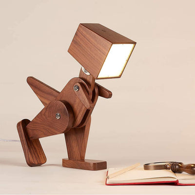 Wooden Rechargeable Unique Dinosaur Table Lamp