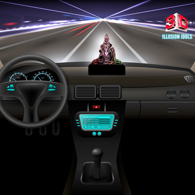 3D illusion Car Dashboard LED Murti of Hanuman