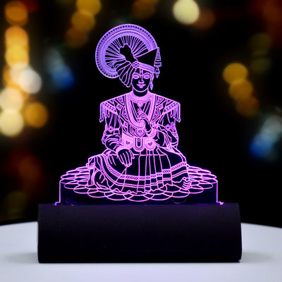 3D illusion Car Dashboard LED Murti of Swaminarayan