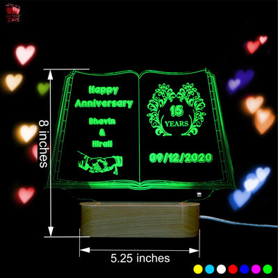 3D Illusion Multi-Color LED Lamp with Book Design