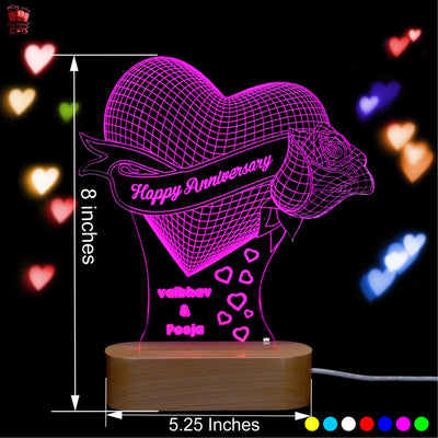 3D Illusion Multi-Color LED Rose Lamp and Rose LED Light