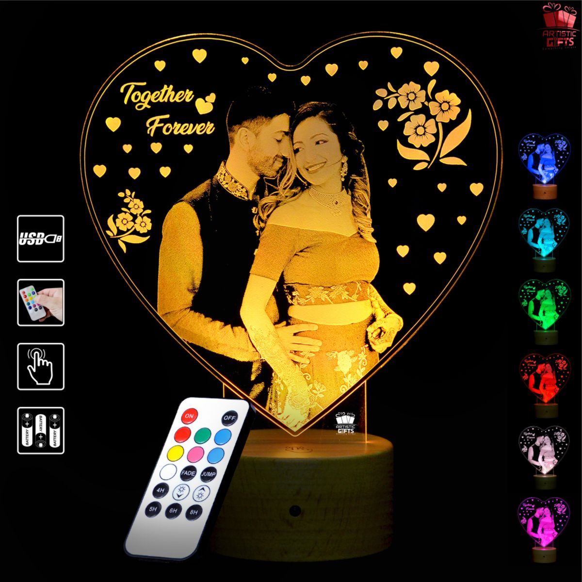 Personalized 3D Illusion Led Lamp Together Forever