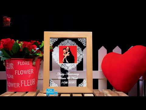 Personalized wooden led frame loved once