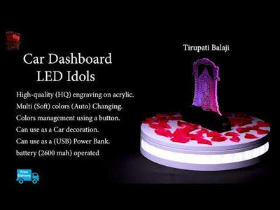 3D illusion Car Dashboard LED Murti of Balaji