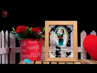 Personalized wooden led frame for birthday