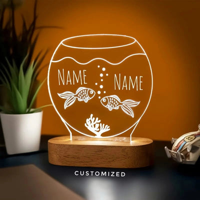 Personalized Fish Bowl Acrylic LED Table Lamp
