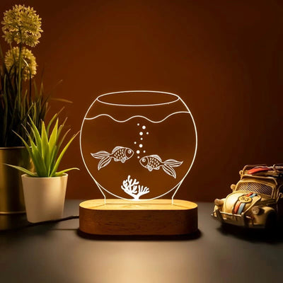 Personalized Fish Bowl Acrylic LED Table Lamp