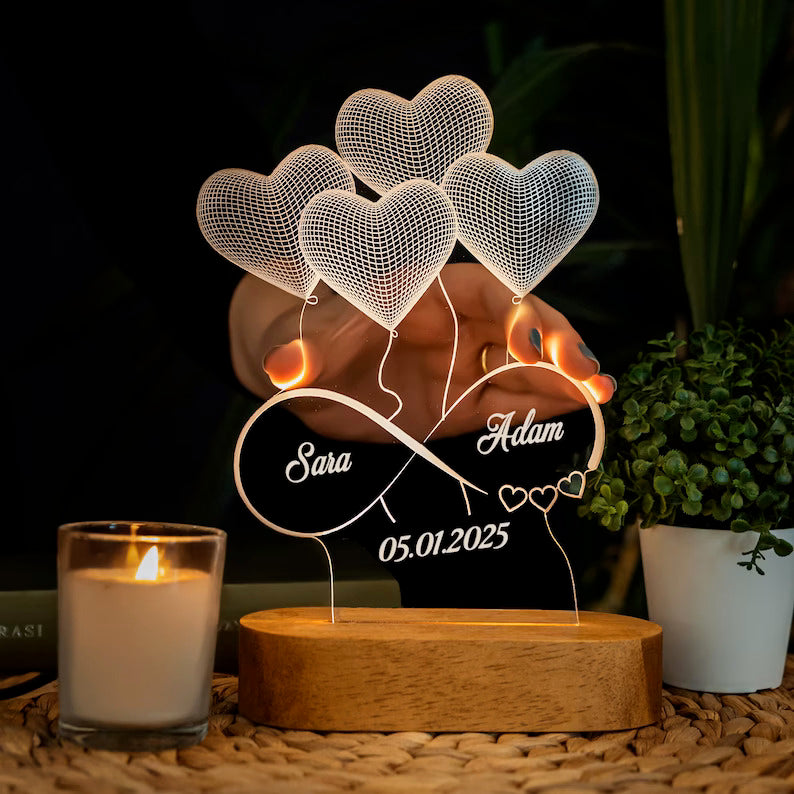 Eternal Love Personalized LED Lamp: Gift/Send Valentine's Day Gifts Online  JVS1273938 |IGP.com