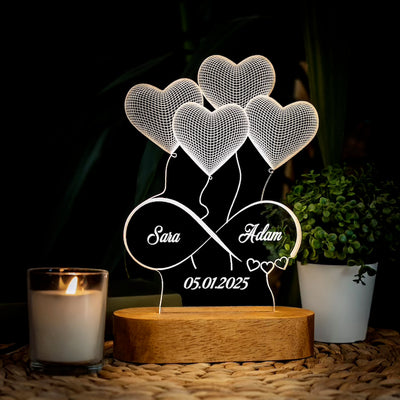 Personalized 3D Illusion Led Lamp for Anniversary