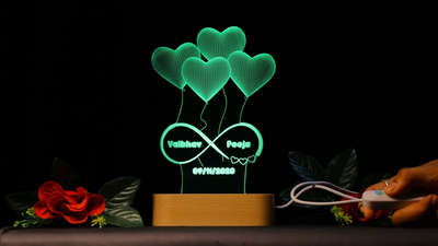 Personalized 3D Illusion Led Lamp for Anniversary